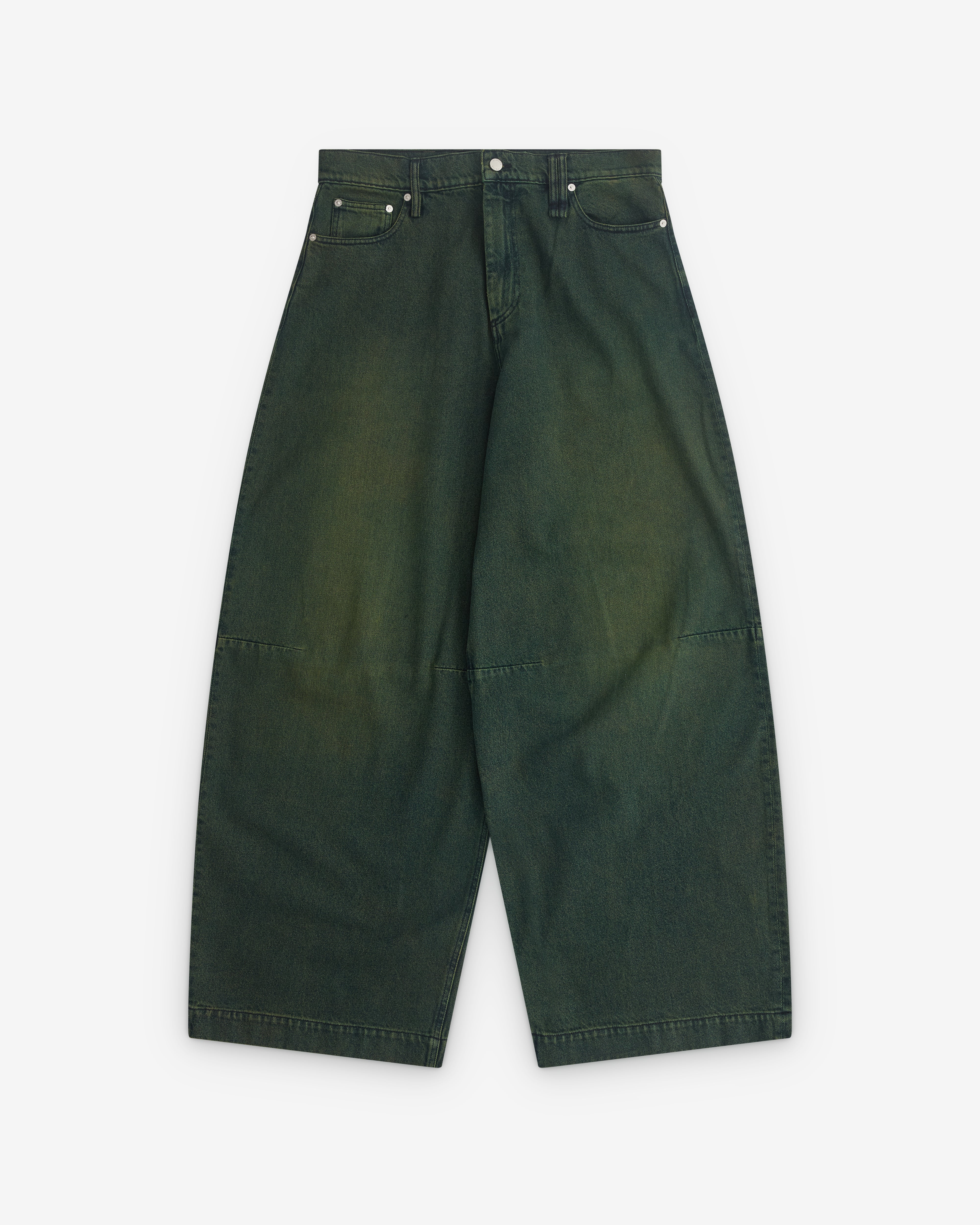 Simone Rocha: Men's Wide Leg Puddle Jeans (Green) | Dover Street