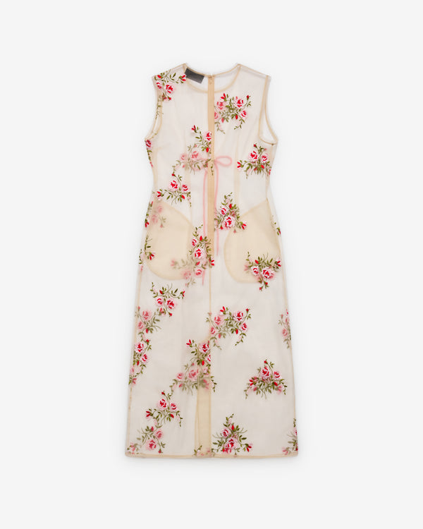 Simone Rocha - Women's Sheer Frayed Contour Dart Dress - (Nude)