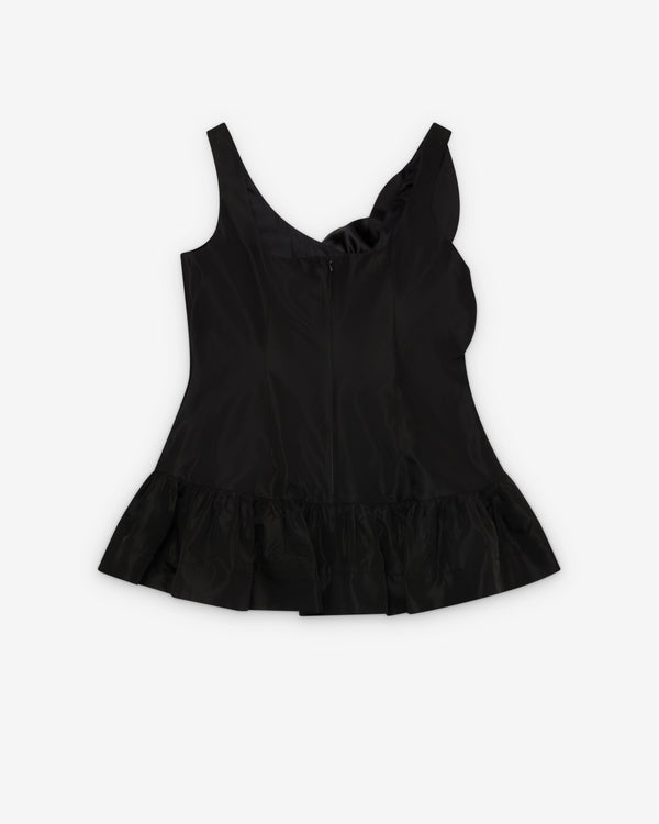 Simone Rocha - Women's Pressed Rosette Tilted Neck Peplum top - (Black)
