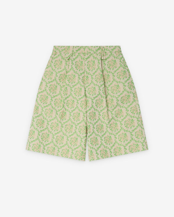 Simone Rocha - Men's Tailored Wide Leg Shorts - (Green Floral)