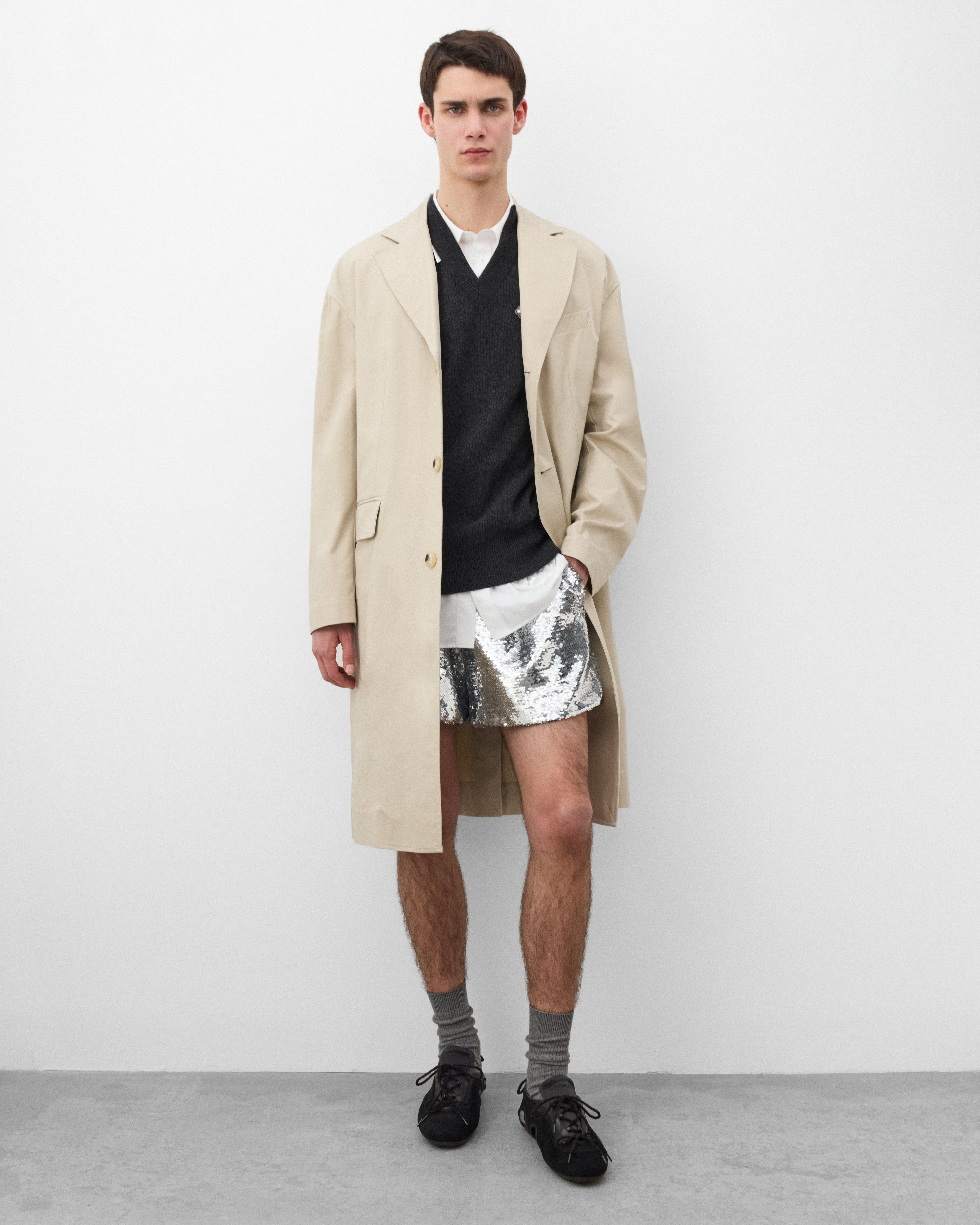 Simone Rocha: Men's Boxy Duster Coat (Stone) | Dover Street Market