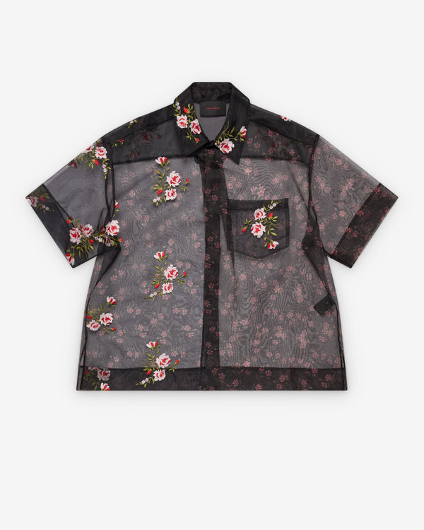 Simone Rocha - Men's Sheer Patchwork Boxy Shirt - (Black)