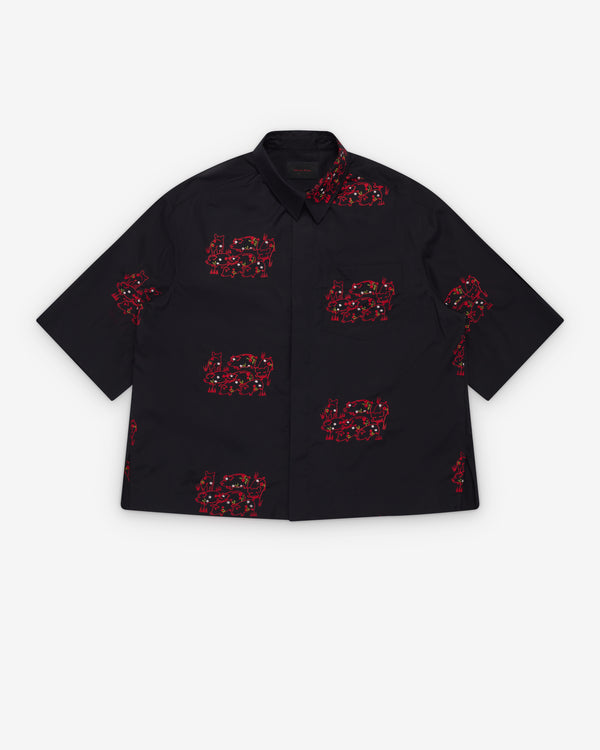 Simone Rocha - Men's Boxy Pen Pocket Shirt - (Red/Black)