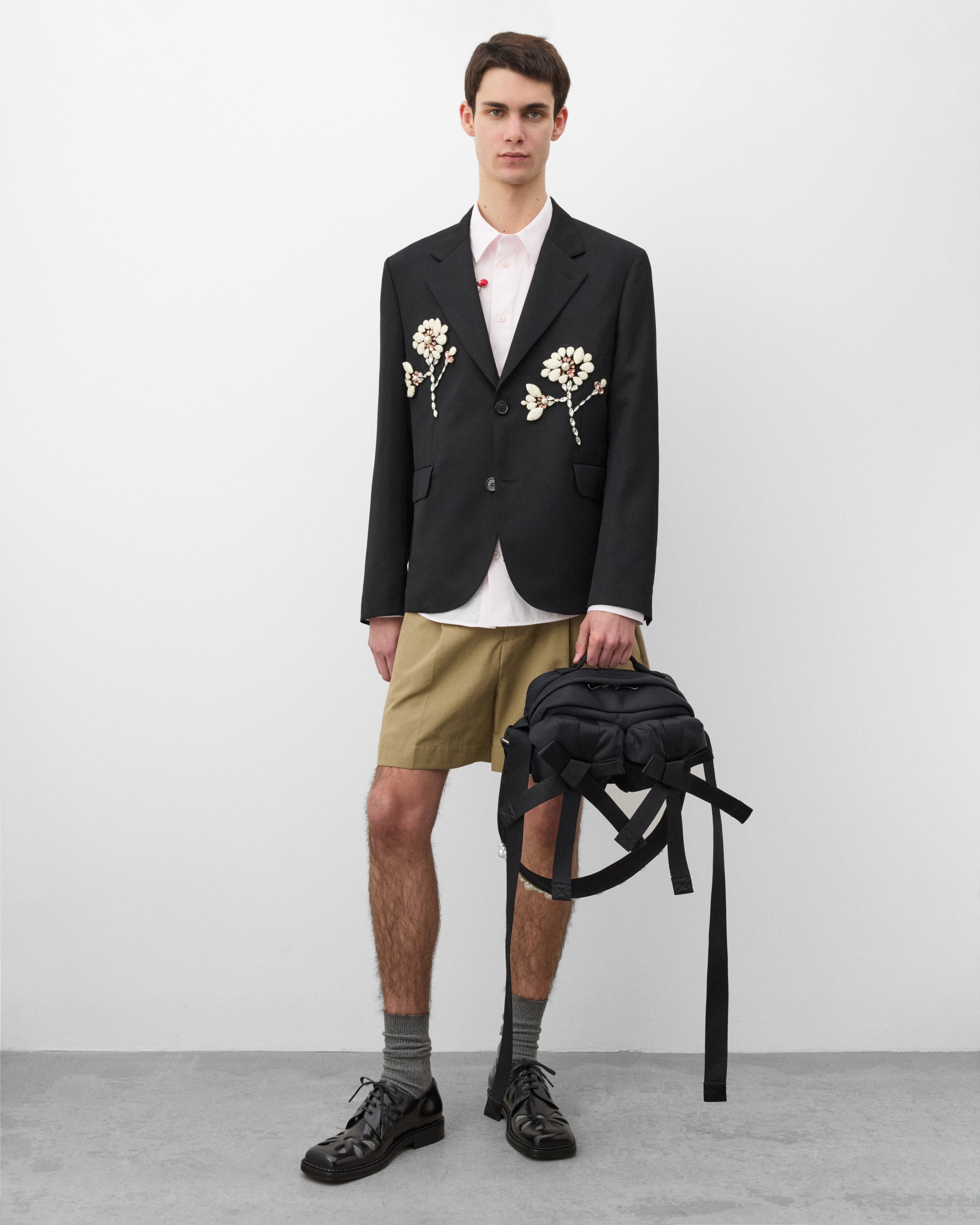 Simone Rocha: Men's Turbo Embellished Classic Jacket (Black