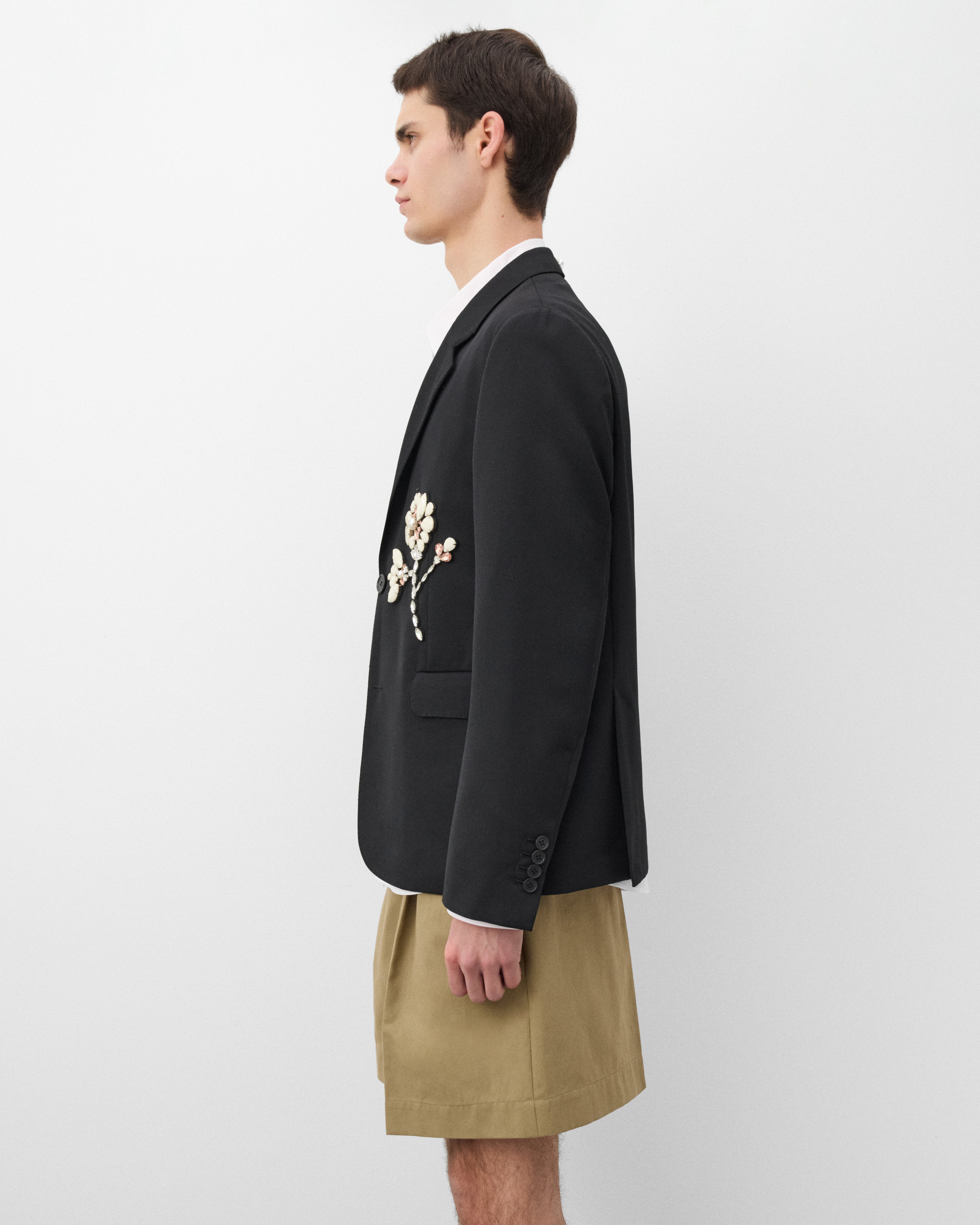 Simone Rocha: Men's Turbo Embellished Classic Jacket (Black