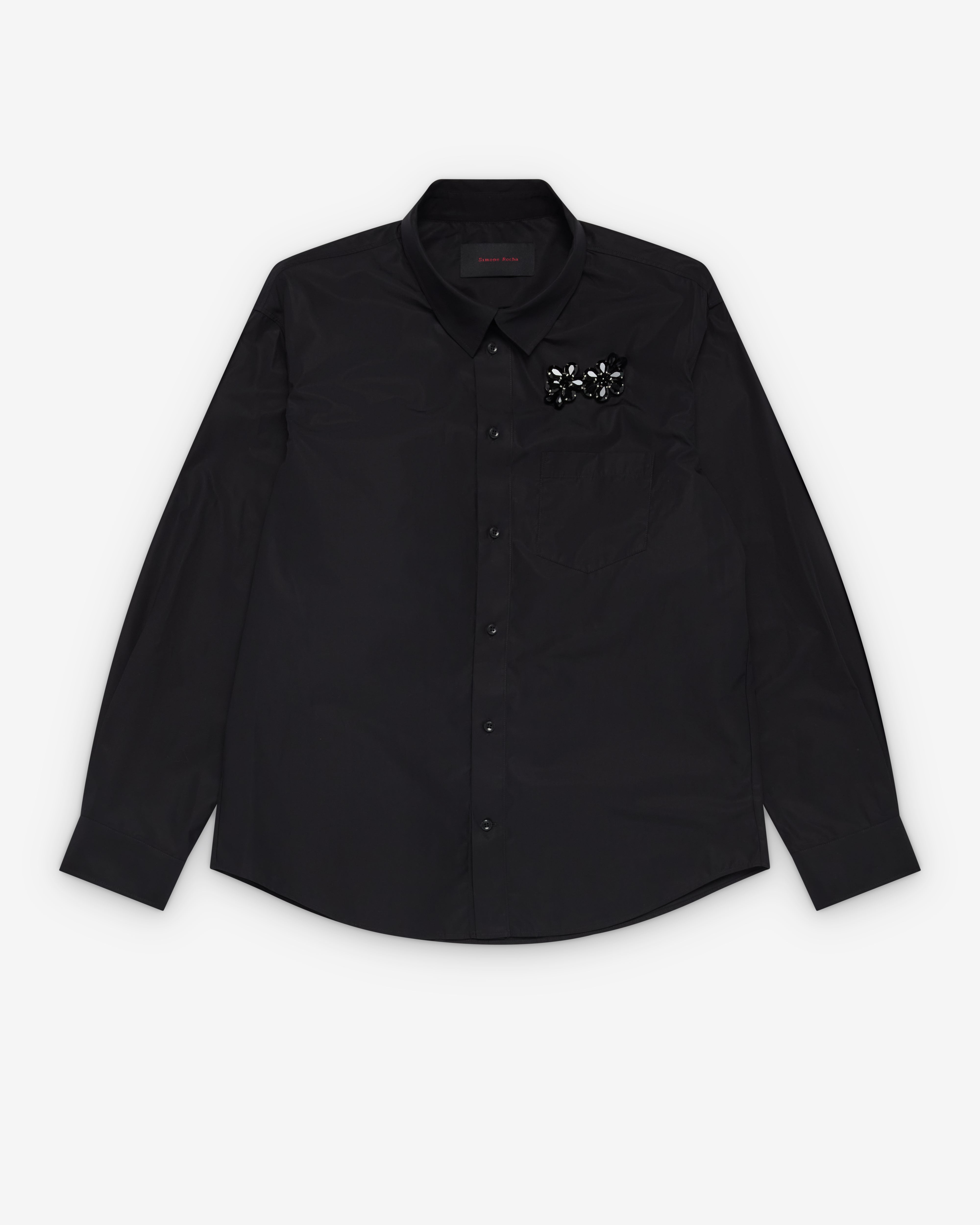 Simone Rocha ブラウス Simone Rocha: Men's Embellished Classic Shirt (Black) | Dover