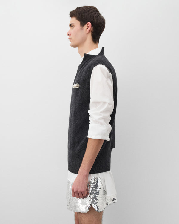 Simone Rocha - Men's Merino Seam Bite Vest - (Charcoal)