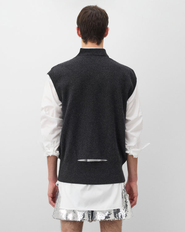 Simone Rocha - Men's Merino Seam Bite Vest - (Charcoal)