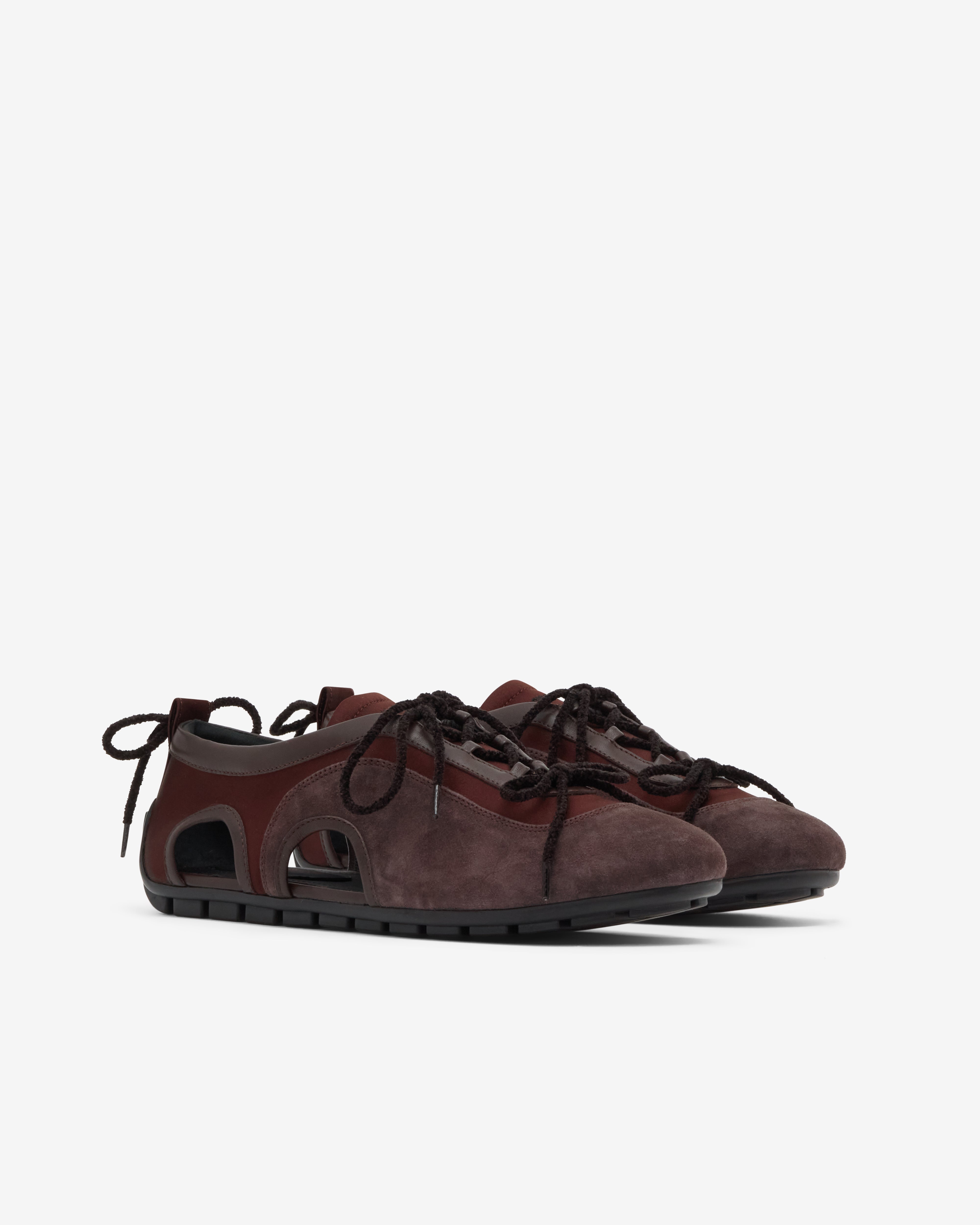 Simone Rocha: Men's Cutout Ballerina Grip Trainer (Chocolate