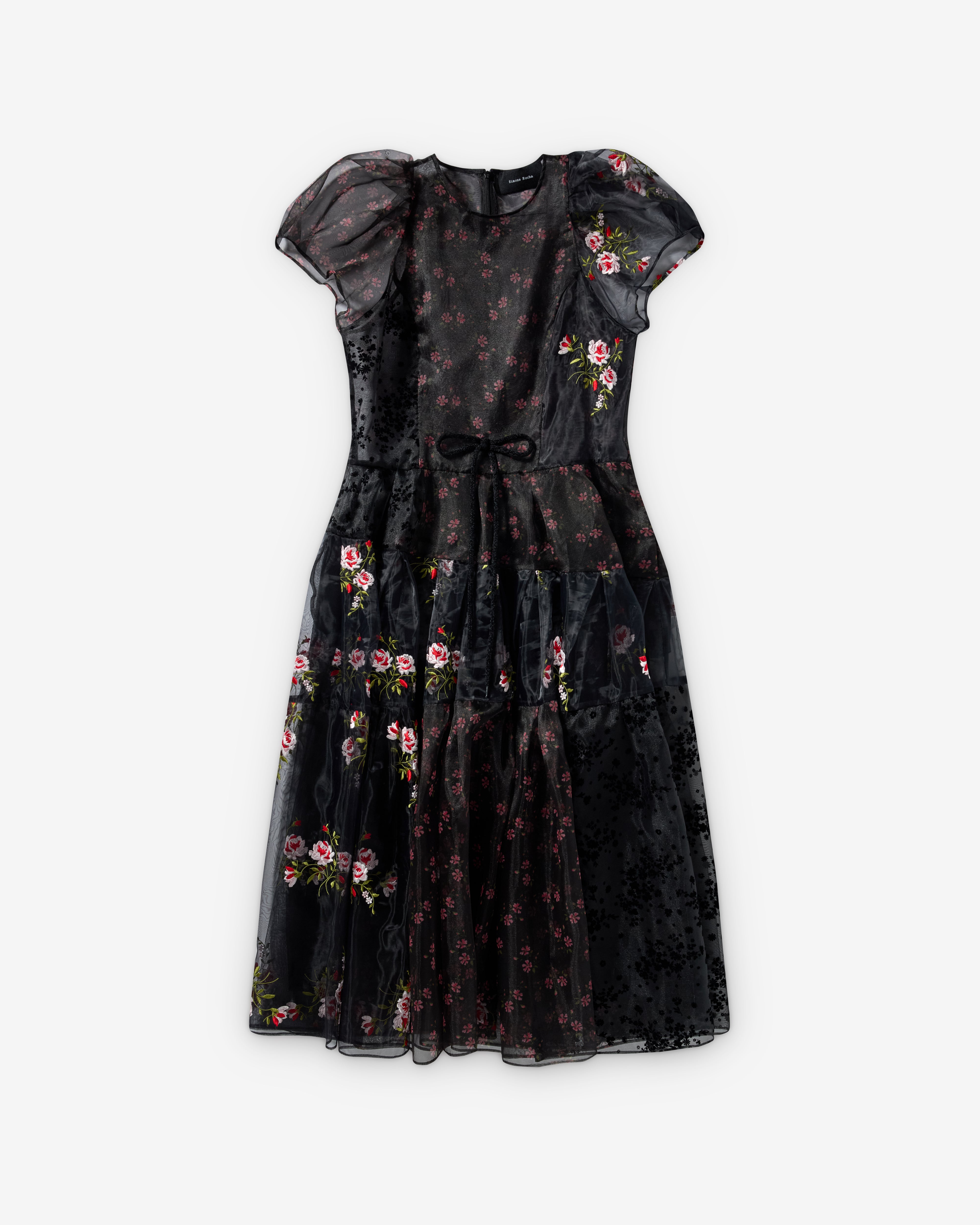 エ*プ様 新品未使用 パフスリーブ チュールブラウス Simone Rocha Simone Rocha: Women's Sheer Puff Sleeve Patchwork Flounce Dress