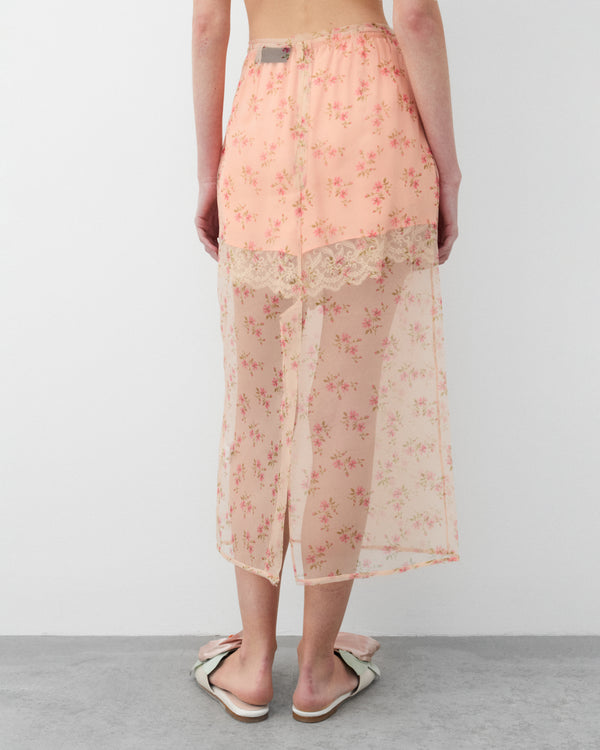 Simone Rocha - Women's Sheer Frayed Column Pencil Skirt - (Nude)