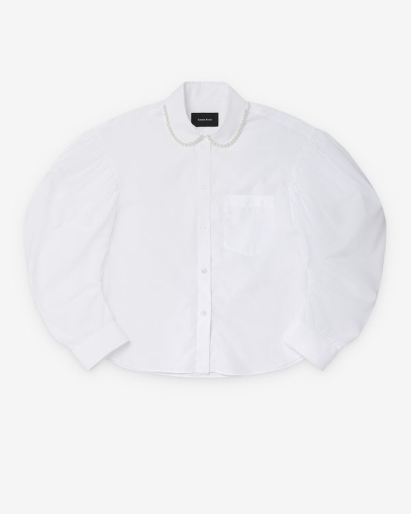 Simone Rocha - Women's Boxy Round Collar Shirt - (White/Pearl)