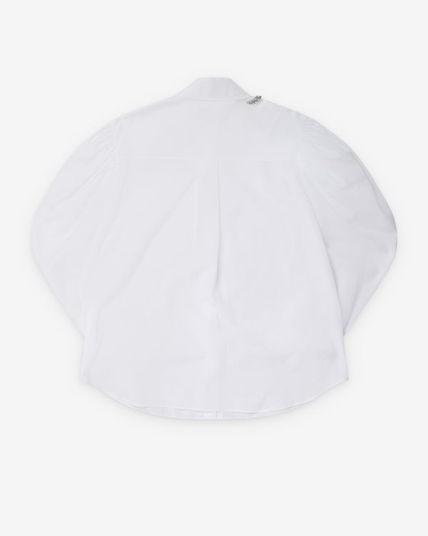 Simone Rocha - Women's Draped Sleeve Masculine Shirt - (White/Pearl)