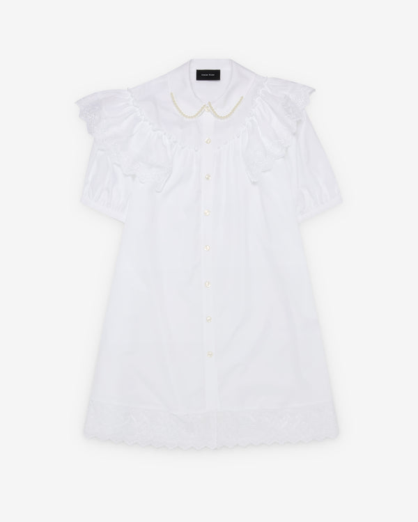 Simone Rocha - Women's Puff Sleeve Ruffle Frill Trim - (White)