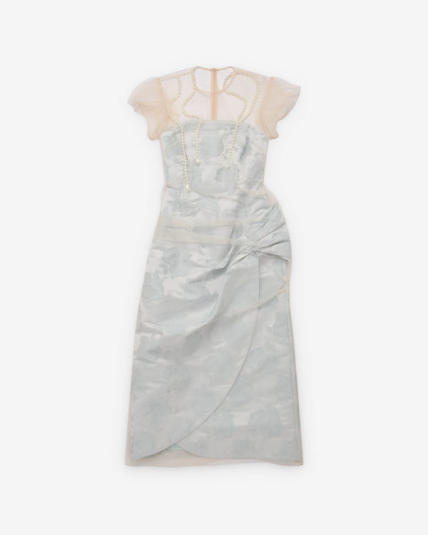 Simone Rocha - Women's Layered Gathered Flower Sash Dress - (Duck Egg)