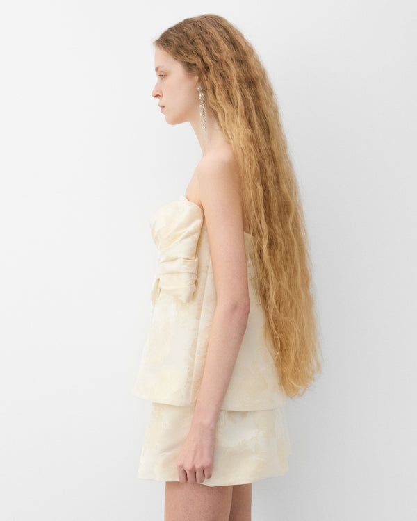 Simone Rocha - Women's Gathered Flower Sash Top - (Cream)