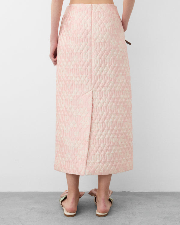 Simone Rocha - Women's Quited Offset Pencil Skirt - (Pink)