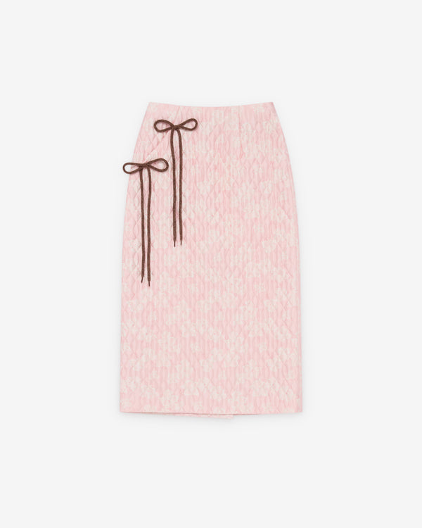 Simone Rocha - Women's Quited Offset Pencil Skirt - (Pink)