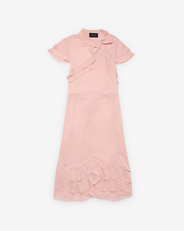 Simone Rocha - Women's Peeling Scalloped Hem Petal Bow Sash Dress - (Pink)