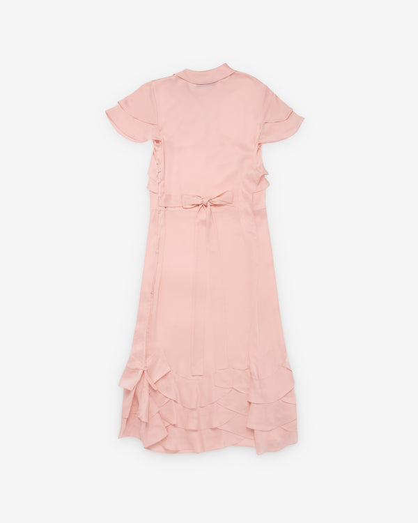 Simone Rocha - Women's Peeling Scalloped Hem Petal Bow Sash Dress - (Pink)