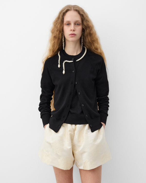 Simone Rocha - Women's Beaded Classic Merino Silk Cardigan - (Black)