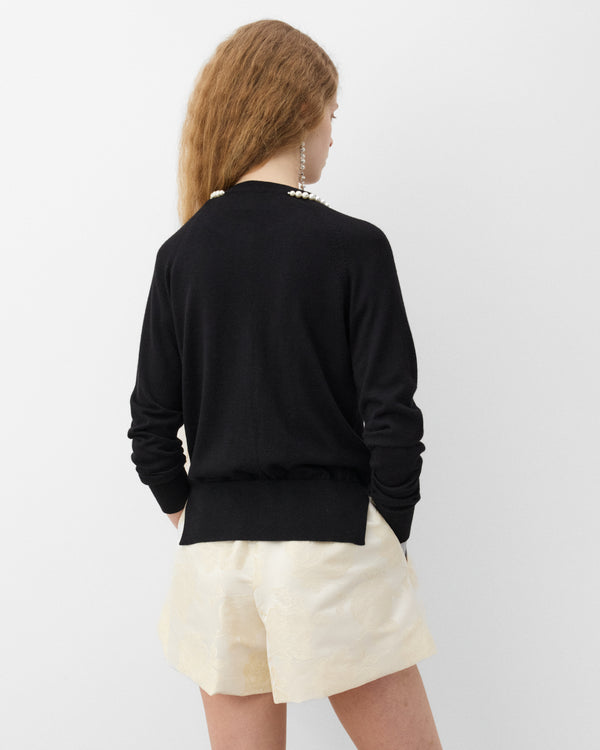 Simone Rocha - Women's Beaded Classic Merino Silk Cardigan - (Black)