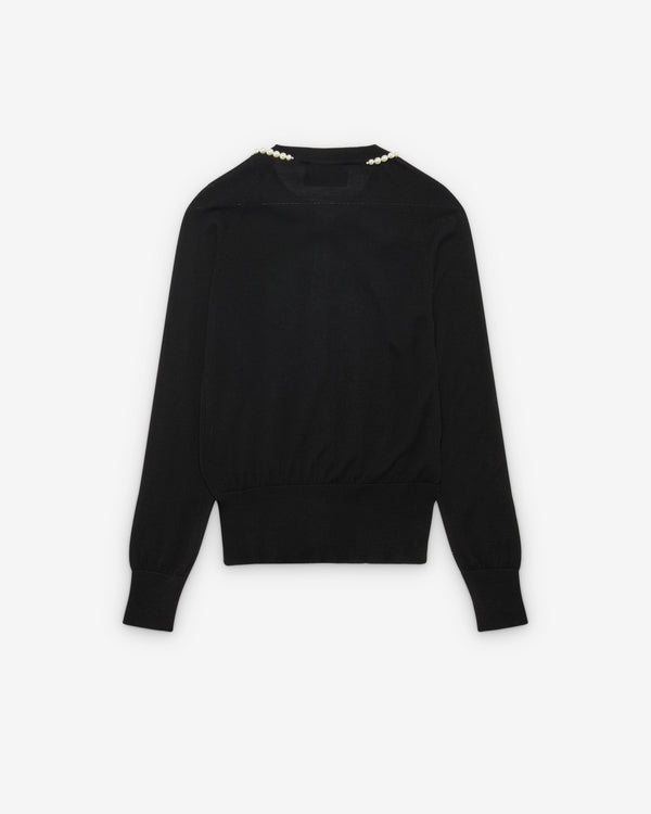 Simone Rocha - Women's Beaded Classic Merino Silk Cardigan - (Black)