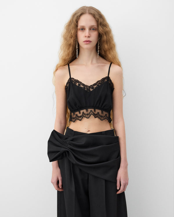Simone Rocha - Women's Lace Trim Negligee Bralette - (Black)