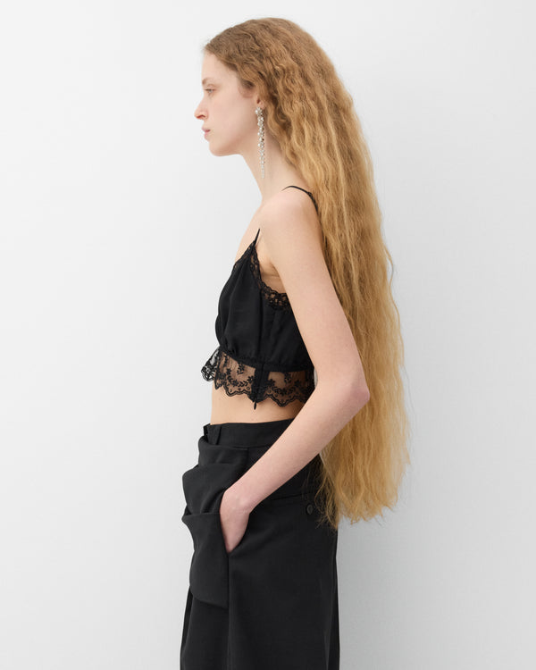 Simone Rocha - Women's Lace Trim Negligee Bralette - (Black)