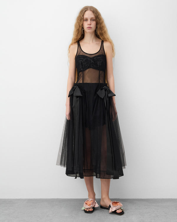 Simone Rocha - Women's Sculpted Bow Sash Dress - (Black)