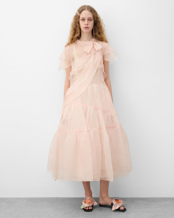 Simone Rocha - Women's Sheer Bow Sash Dress - (Pink)