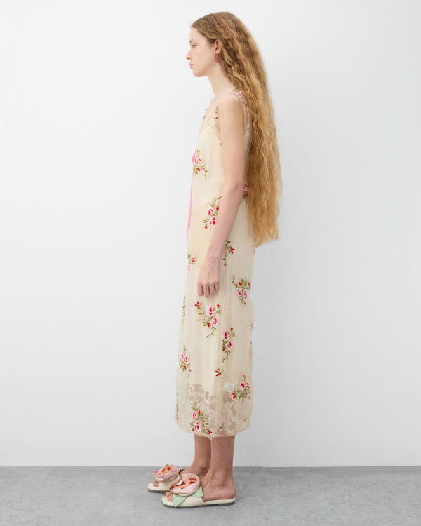 Simone Rocha - Women's Sheer Frayed Contour Dart Dress - (Nude)