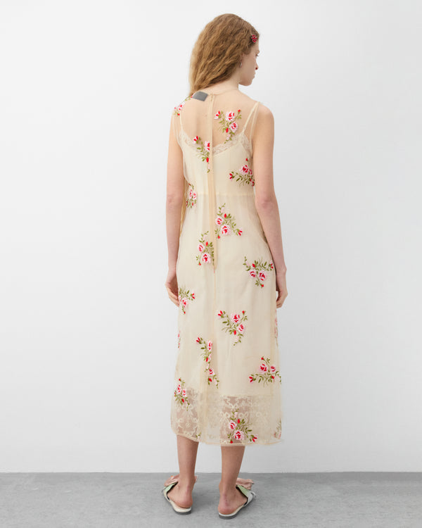 Simone Rocha - Women's Sheer Frayed Contour Dart Dress - (Nude)