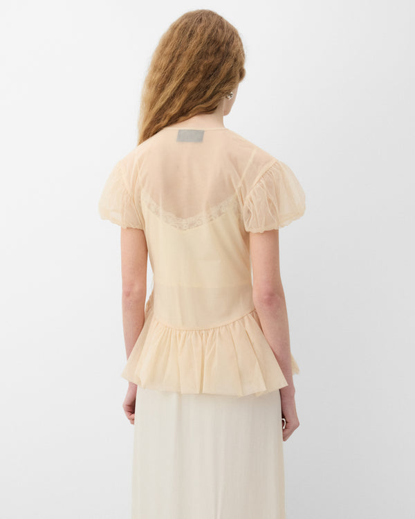 Simone Rocha - Women's Sheer Ballet Peplum Top - (Nude)