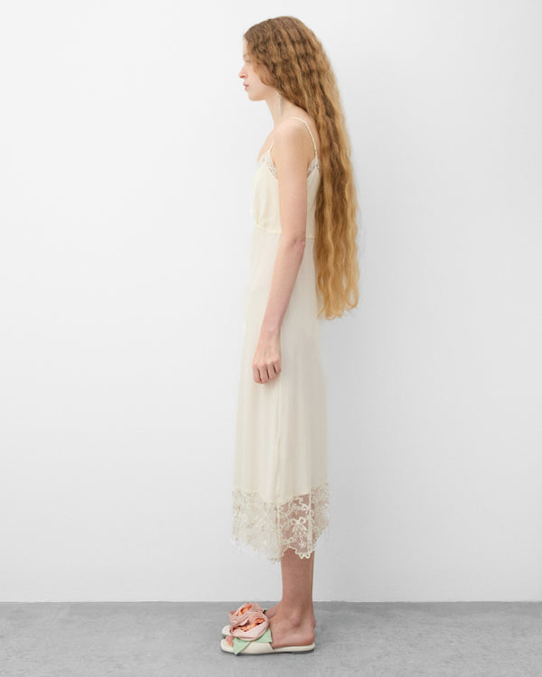 Simone Rocha - Women's Lace Trim Slip Dress - (Cream)