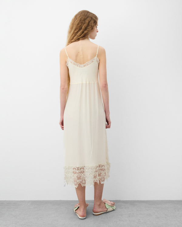 Simone Rocha - Women's Lace Trim Slip Dress - (Cream)