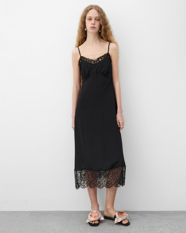 Simone Rocha - Women's Lace Trim Slip Dress - (Black)