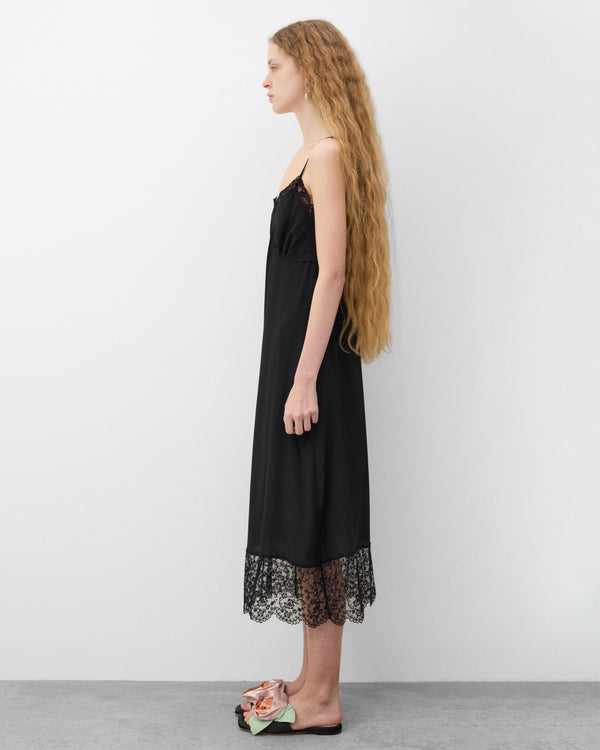 Simone Rocha - Women's Lace Trim Slip Dress - (Black)