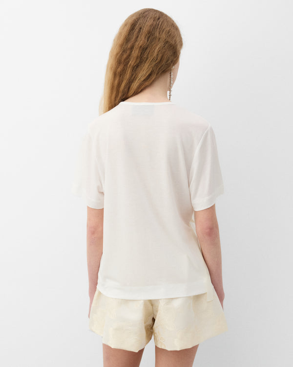 Simone Rocha - Women's Bow Sash Easy T-Shirt - (Ivory)