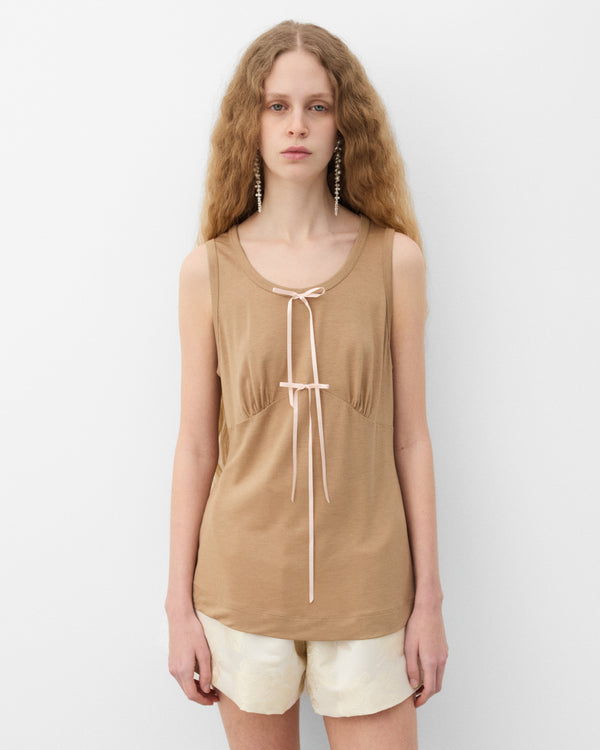 Simone Rocha - Women's Bow Tank - (Toffee)