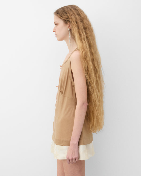Simone Rocha - Women's Bow Tank - (Toffee)
