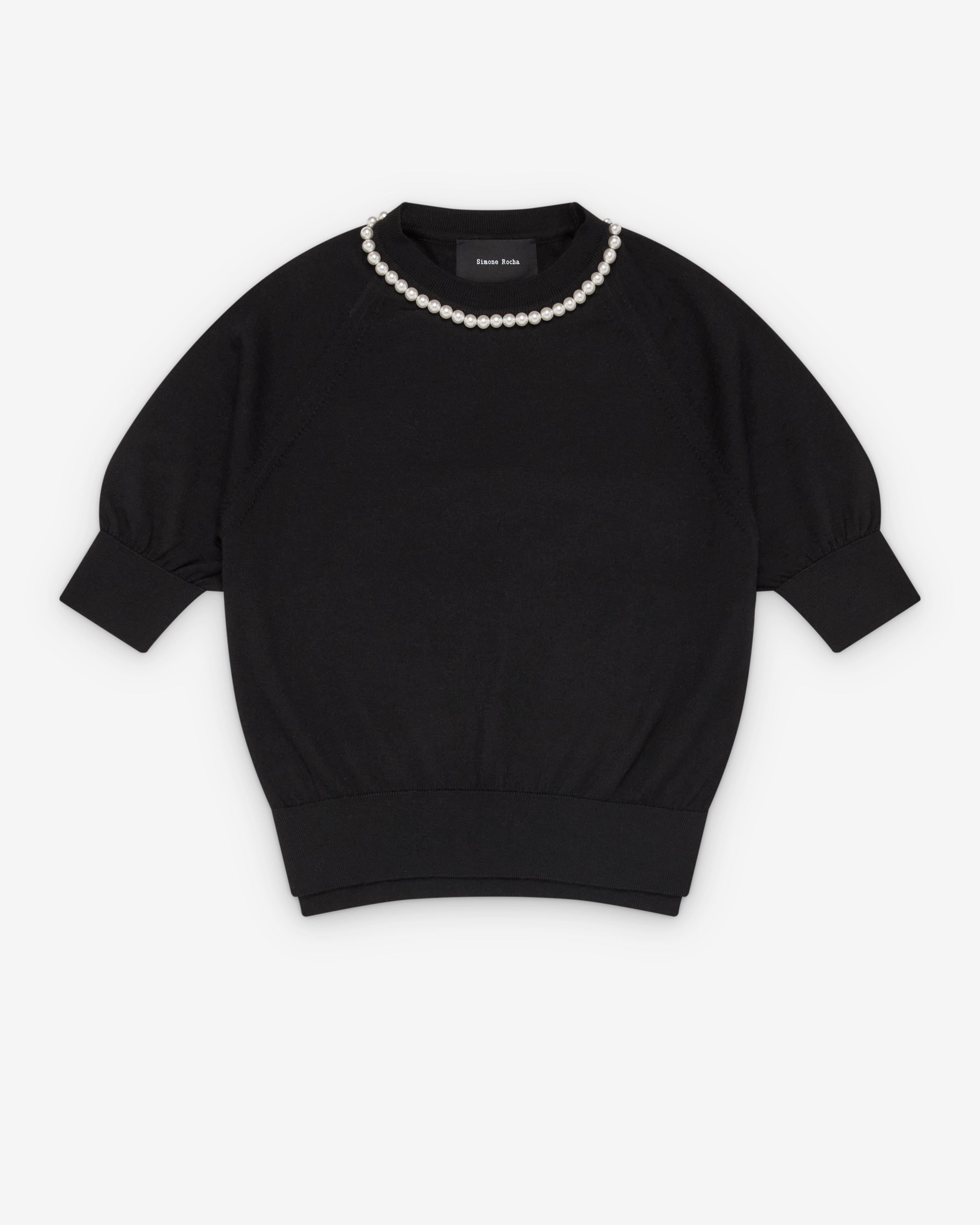 Simone Rocha: Women's Puff Sleeve Merino Silk Jumper (Black