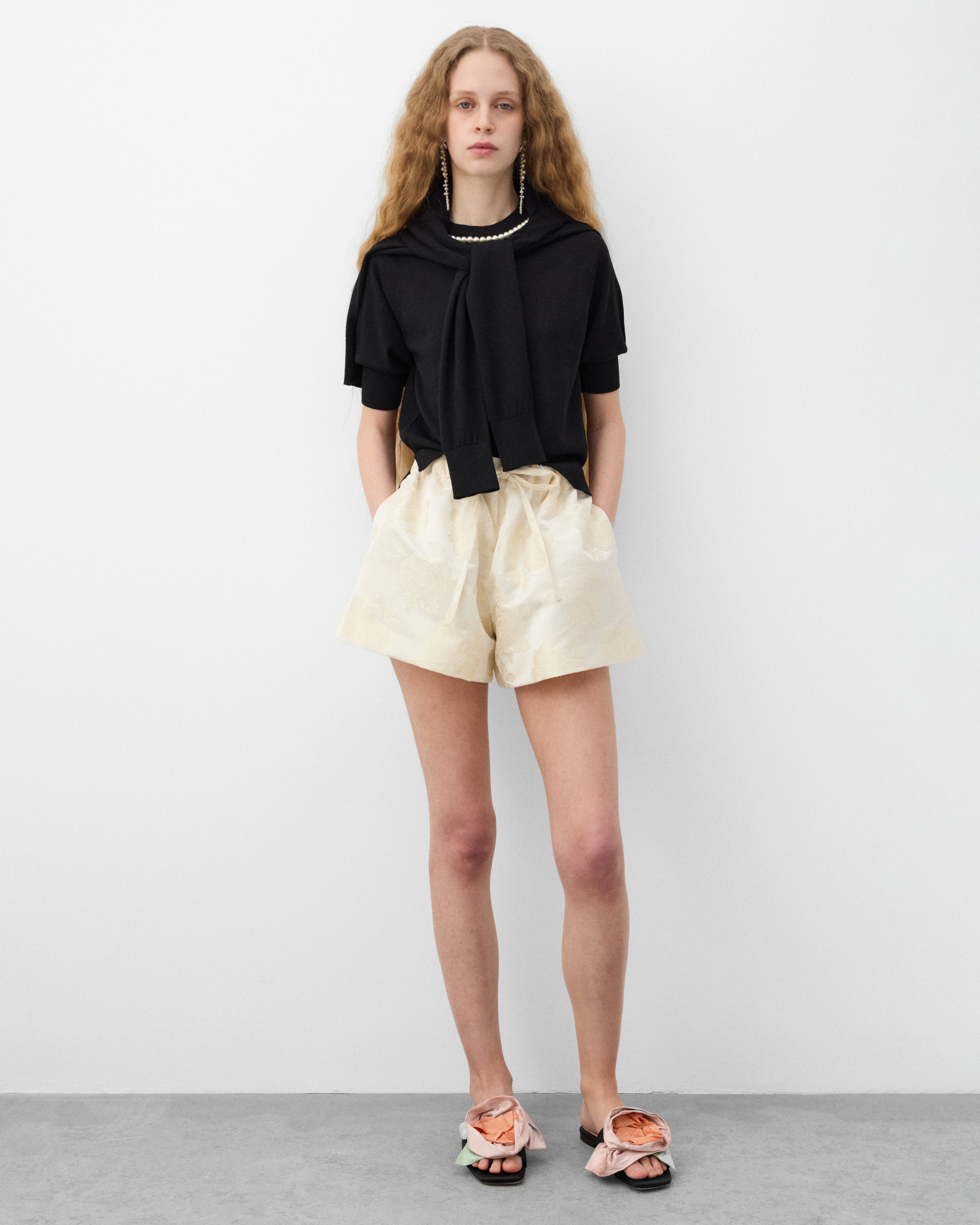 Simone Rocha: Women's Puff Sleeve Merino Silk Jumper (Black
