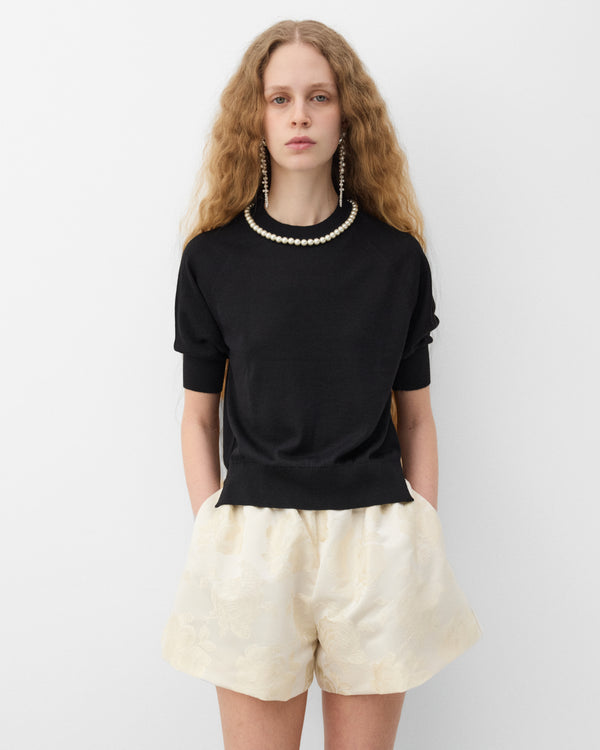Simone Rocha - Women's Puff Sleeve Merino Silk Jumper - (Black)