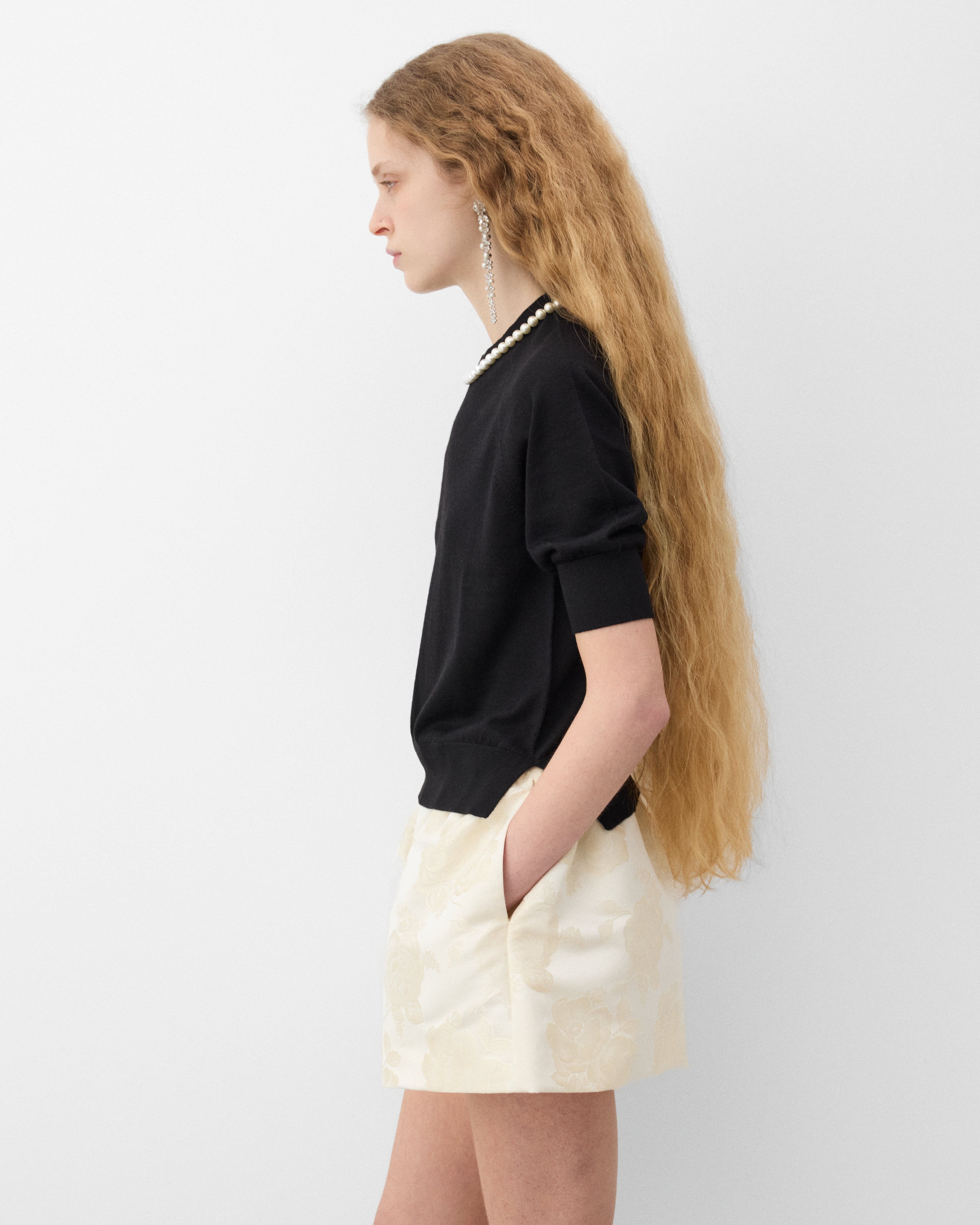 Simone Rocha: Women's Puff Sleeve Merino Silk Jumper (Black