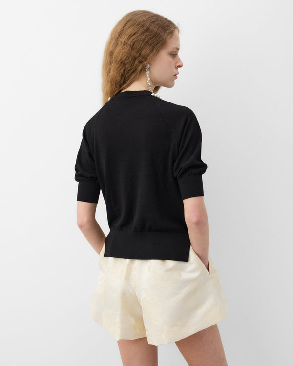 Simone Rocha - Women's Puff Sleeve Merino Silk Jumper - (Black)