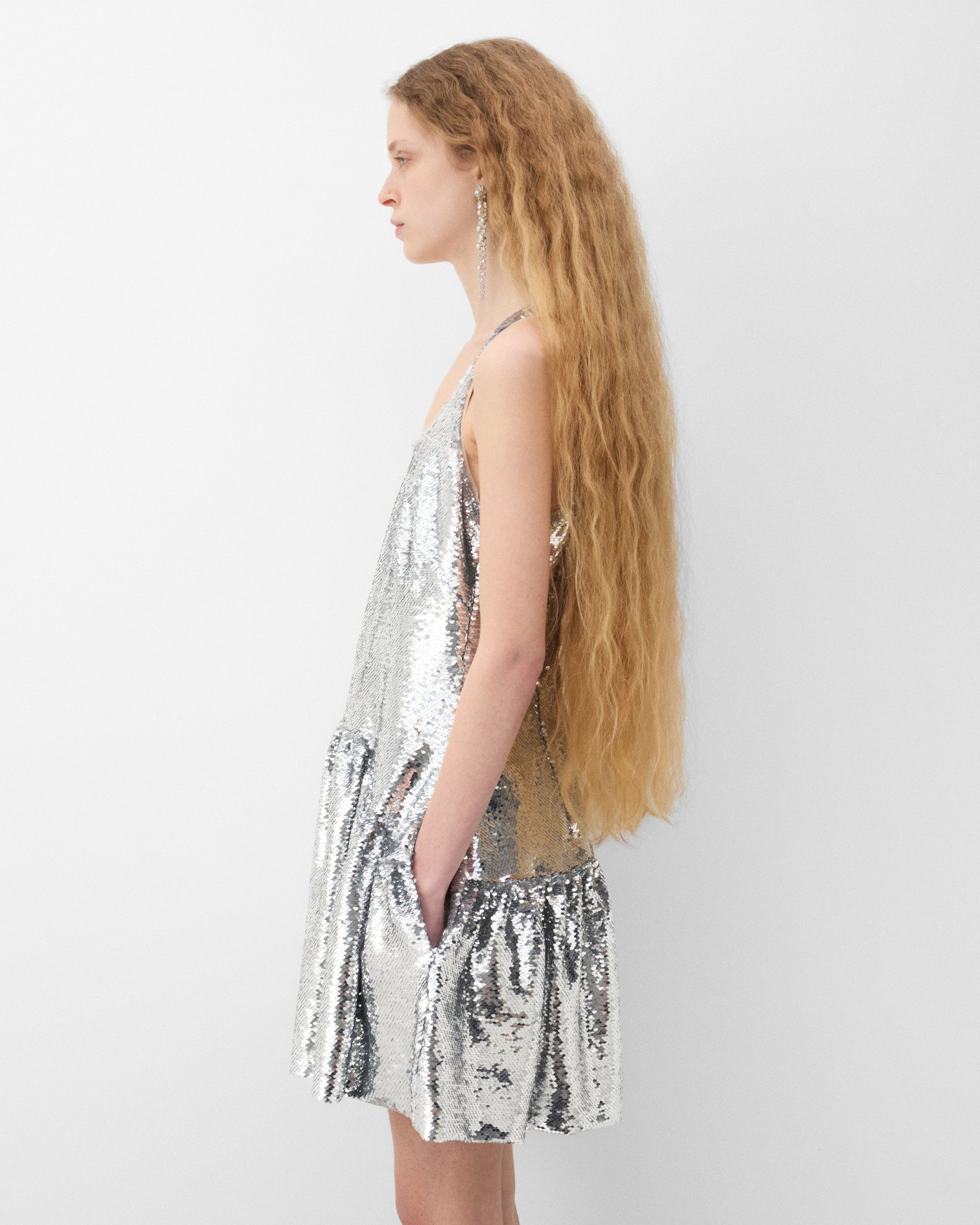 simone rocha silver dress SIMONE ROCHA Sequined satin gown