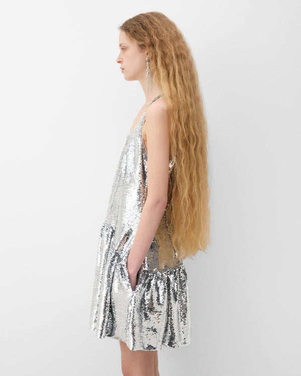 Simone Rocha - Women's Tapered Sequin Mini Dress - (Silver)