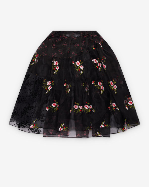 Simone Rocha - Women's Sheer Patchwork Tulle Skirt - (Black)