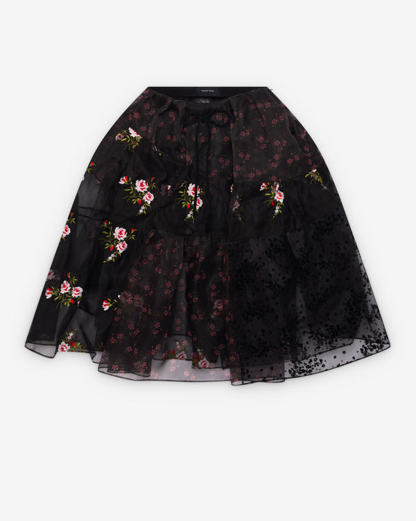 Simone Rocha - Women's Sheer Patchwork Tulle Skirt - (Black)
